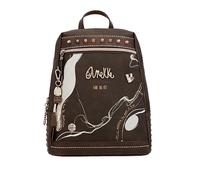Anekke - Zaino grande donna - Ecopelle manici tasche - Design impugnatura - Marrone Shoen - Accessori donna - 26x32x10 cm, multicolore