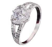 Anelli 5000 pezzi anelli d'amore da donna in rame bianco placcato argento anello amore a forma di cuore anello da sposa per amore in vero argento 925 da uomo