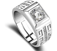 Anelli 925 Anelli in Argento Sterling per Uomini Che Brillano Regali di Dimensioni Regolabili in Cristallo Gioielli da Sposa-Resizable