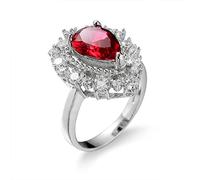 Anelli 925 Gioielli Drop Acqua Ruby Zircon Gemstone Accessori per l'impegno per il matrimonio delle donne