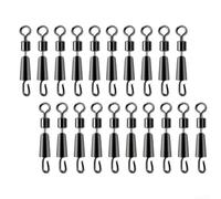 Anelli a cambio rapido in acciaio inox per pesca alla carpa, confezione da 20 giunti antiscivolo con connettori per esche rivestiti in gomma, accessori resistenti e veloci (L)