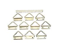 Anelli a D in filo metallico per cornici Ganci con bloccaggio a triangolo D for appendere quadri e specchi, color oro, 16-25 mm, confezione da 30 pezzi(10sets Large)