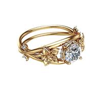 Anelli A Farfalla Oro Micro Set Anello Gioielli Proposta di compleanno Regalo Anello per la festa di fidanzamento nuziale Anello Di Ottone (Gold #5, 9)