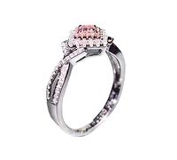 Anelli a fascia Moda Argento Diamanti Matrimonio per le donne Anello di fidanzamento con zirconi Coperchi E Anelli per Conserve A Palla (pink, One Size)