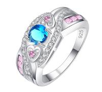Anelli a forma di cuore in argento 925 con protezione antiossidante - Anelli a forma di cuore per matrimonio, amicizia, famiglia, impegno, 7, Vedi descrizione, Vedi descrizione