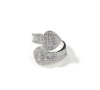 Anelli a forma di cuore per donna placcati in oro 18 carati con zirconi cubici 5A incastonati, anelli d'amore, anelli di fidanzamento, anelli di promessa di matrimonio, gioielli hip hop per uomo