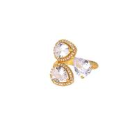 Anelli a Goccia d'Acqua con zircone colorato per Le Donne di Colore Oro a Tre Strati Gioielli da Dito da Sposa Femminile 2025? Regali di Moda