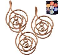 Anelli a Spirale in Rame for Il Palmo Della Mano, Anelli Energetici Reiki for La Meditazione E La Guarigione Energetica, Bracciali in Rame Fatti a Mano for Lavori Con I Cristalli(With Gem,3pcs)
