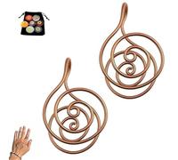Anelli A Spirale in Rame Per La Meditazione E La Guarigione Energetica, Bracciali in Rame Fatti A Mano Per Il Lavoro Con I Cristalli, La Manifestazione (2*Anello in rame+Gemma)