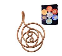 Anelli a spirale in rame per mano Reiki, 2 pezzi, realizzati a mano, in rame, con gemma di cristallo, anello con palma, 2pcs, Anello Palma Rame, Anello Palma Rame