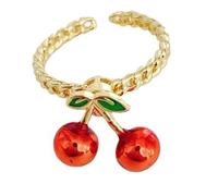 Anelli a tema fragola dal design unico, colore vibrante, uso a lungo, in lega robusta, adatti per feste e appuntamenti con fragole, Misura unica, come descritto, come descritto
