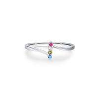Anelli abbinati, bigiotteria anelli con gemme multicolori, argento 9 K, misura 60 (19,1)