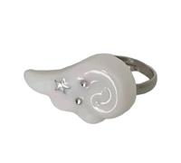 Anelli ad ala d'angelo impilabili leggeri con zirconi alla moda strass in lega gioielli per ragazze festa appuntamento gioielli da indossare tutti i giorni