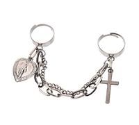 Anelli ad anello a catena per anelli di decorazione ad anello anelli vintage arredamento retrò donna anello di dito anello anello anello di geloso anello cross anello anello di dito pieno in lega di