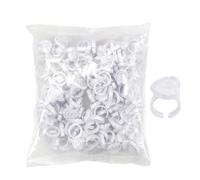 Anelli adesivi da 100 pezzi | Anelli di colla per colla usa e getta | Anello per ciglia a di cuore | Coppe di intelligente regolabili Le estensioni delle ciglia forniscono supporto adesivo