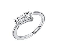 Anelli Al Naso Magnetici MOM Ring Mom Ladies Birthday Ring Mother's Gift Day Jewelry Letter Rings Anello Di Promessa Maschile (White, 7)