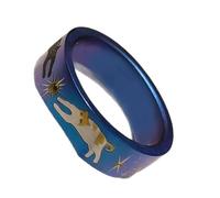 Anelli alla moda in lega blu a forma di gatto con finitura scintillante gioielli alla moda per l'uso quotidiano e regali a tema gioielli
