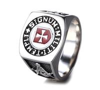 Anelli, Anello con sigillo dei Cavalieri Templari - MILITI TEMPLI SIGNUM(W)
