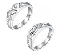 Anelli, Anello linfatico con terapia magnetica in moissanite, anello con occhio di diamante verde, anello di disintossicazione linfatica in cristallo, anello alla moda con zirconi cubici aperti(2pcs b