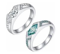 Anelli, Anello linfatico con terapia magnetica in moissanite, anello con occhio di diamante verde, anello di disintossicazione linfatica in cristallo, anello alla moda con zirconi cubici aperti(2pcs a