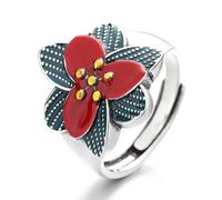 Anelli Antichi Regolabili Per Donne Ragazze, Anello Con Narciso E Foglie Cloisonne, Anelli Aperti Colorati Smaltati Per Regali Di Gioielli Per La Madre Con Scatola Anelli Etnici Regolabili, Colorato,