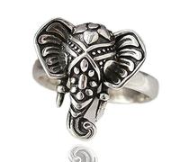 Anelli aperti a forma di elefante, da donna, vintage, regolabili, con elefante, anello portafortuna ipoallergenico, anello per tronco con elefante, regalo per donne e uomini