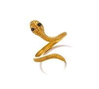 Anelli aperti e regolabili in acciaio inox, stile retrò, con design a forma di serpente, accessori alla moda in acciaio inox, One Size, come descritto, come descritto