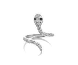 Anelli aperti e regolabili in acciaio inox, stile retrò, con design a forma di serpente, accessori alla moda in acciaio inox, One Size, come descritto, come descritto