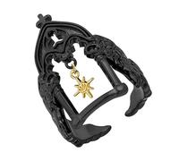 Anelli aperti in lega di stili gotici con castelli misteriosi fascia regolabile per uomini e donne unisex accessorio per feste accessorio alla moda, Misura unica, come descritto, come descritto