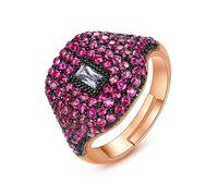 Anelli aperti per donne, ad anello regolabile Fashion elegante Elegante regalo di cristallo in oro rosa Gift di gioielli romantici per le donne Coppia di coppia fidanzamento Eternità Anello di Natale
