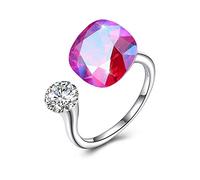 Anelli aperti per donne, anello regolabile 925 sterling in argento rosa rosa