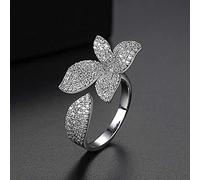 Anelli aperti per donne, anello regolabile Fiori della moda europea Anello cristallino Gift di gioielli romantici per le ragazze Coppia di coppia fidanzamento Eternità Anello di Natale Eternity