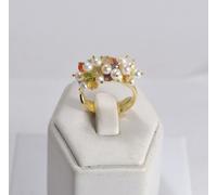 ANELLI ARGENTO 925 DORATO PERLE PICCOLE PIETRE NATURALI REGOLABILE AGNK 090