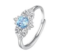 Anelli argento donna 925 Anelli di fidanzamento vintage con topazio naturale, citrino, rubino solitario, anello dell'eternità in argento con nodo celtico, anello di nozze regolabile per anniversario,