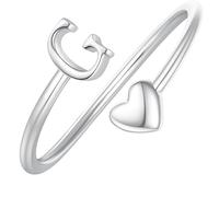 Anelli Argento Donna 925 Anelli Iniziali Regolabili Per Donne E Ragazze In Argento Impilabili Con Iniziale A Forma Di Cuore Con Alfabeto Dalla A Alla Z Regolabili Con Fascia Per Il Pollice Aperta Re