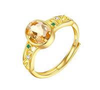 Anelli argento donna 925 Anelli solitari con pietra preziosa ovale naturale placcati in oro 14K, regolabili, per l'eternità, per anniversario, fidanzamento, promessa, fede nuziale, regalo per lei, ci