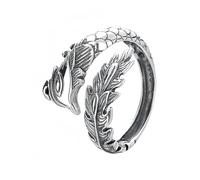 Anelli Argento Donna 925 Anelli Vintage In Argento Con Piuma Di Fenice Per Donna Regolabili Stile Retrò Vintage Ossidato Wonder Bird Fascia Avvolgente Per Il Pollice Fascia Per Promessa Di Matrimon