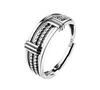 Anelli Argento Donna 925 Anello Celtico Intrecciato A Strati Con Nodo D'Amore Per Donna,In Argento,Vintage,Con Fascia Per Il Pollice Intrecciata,Elegante,Regalo Per Matrimonio,Con Scatola Regalo