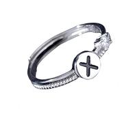 Anelli Argento Donna 925 Anello In Argento Con Iniziale Per Donna E Uomo,Regolabile,Impilabile,Con Lettere Dell'Alfabeto Dalla A Alla Z,Con Fascia Per Il Pollice,Scintillante Zircone Cubico,Anello Di