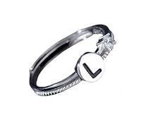 Anelli Argento Donna 925 Anello In Argento Con Iniziale Per Donna E Uomo,Regolabile,Impilabile,Con Lettere Dell'Alfabeto Dalla A Alla Z,Con Fascia Per Il Pollice,Scintillante Zircone Cubico,Anello Di