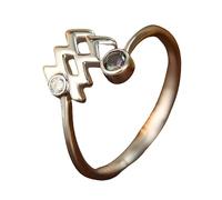 Anelli Argento Donna 925 Anello Regolabile Con 12 Costellazioni Della Vergine Oroscopo Fede Nuziale In Zircone Cubico Regalo Per Donna Anello In Argento O Placcato Oro Anello In Platino-Acquario