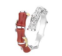 Anelli Argento Donna 925 Anello Vintage In Argento Con Agata Rossa Per Donna Regolabile Con Fascia Infinita In Bambù Pietra Preziosa Naturale Gioiello Fatto A Mano Regalo Con Scatola Regalo
