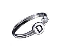 Anelli Argento Donna Anello In Argento Con Iniziale Per Donna E Uomo,Regolabile,Impilabile,Con Lettere Dell'Alfabeto Dalla A Alla Z,Con Fascia Per Il Pollice,Scintillante Zircone Cubico,Anello Di Fid