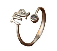Anelli Argento Donna Anello Regolabile Con 12 Costellazioni Della Vergine Oroscopo Fede Nuziale In Zirconia Cubica Regalo Per Donna Anello In Argento O Placcato Oro Platino - Vergine