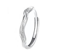 Anelli Argento Donna Anello Wave In Argento Per Donna,Fascia Avvolgente Impilabile Infinity,Incisione Vintage,Anello Wave Eternity Promise Per Matrimonio,Regalo Di Gioielli Con Scatola Regalo