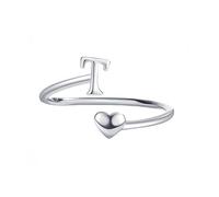Anelli Argento Donna Regolabili Anello In Argento Con Iniziale Az Per Donna E Uomo,Regolabile,Con Cuore,Impilabile,Con Fascia Per Il Pollice,Alla Moda,Lucido,Per Promessa Di Matrimonio,Con Scatola Re
