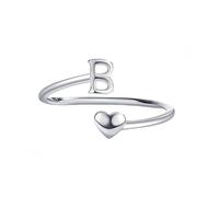 Anelli Argento Donna Regolabili Anello In Argento Con Iniziale Az Per Donna E Uomo,Regolabile,Con Cuore,Impilabile,Con Fascia Per Il Pollice,Alla Moda,Lucido,Per Promessa Di Matrimonio,Con Scatola Re