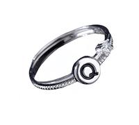 Anelli Argento Donna Regolabili Anello In Argento Con Iniziale Per Donna E Uomo,Regolabile,Impilabile,Con Lettere Dell'Alfabeto Dalla A Alla Z,Con Fascia Per Il Pollice,Scintillante Zircone Cubico,An