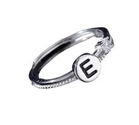 Anelli Argento Donna Regolabili Anello In Argento Con Iniziale Per Donna E Uomo,Regolabile,Impilabile,Con Lettere Dell'Alfabeto Dalla A Alla Z,Con Fascia Per Il Pollice,Scintillante Zircone Cubico,An