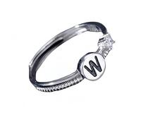 Anelli Argento Donna Regolabili Anello In Argento Con Iniziale Per Donna E Uomo,Regolabile,Impilabile,Con Lettere Dell'Alfabeto Dalla A Alla Z,Con Fascia Per Il Pollice,Scintillante Zircone Cubico,An